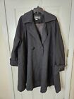 Coverups 100% Vintage 90s Wool Sz 4 Black Womens Trench Coat Jacket