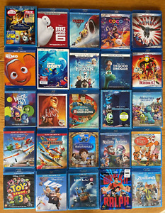 All DISNEY/PIXAR 25 Blu-Ray Movie Lot - Animated Cartoon Children Family Films