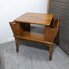 Vintage Colonial Maple Wood End Table with Magazine Rack (Ethan Allen ?)