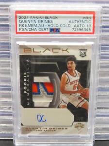 New Listing2021-22 Black Quentin Grimes Holo Gold Rookie Patch Auto #3/5 PSA 10 Auto Knicks