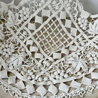 DAMAGED lace antique French crochet curtain textile for projects