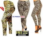 Animal Printed Brushed Womens Plus Size Leggings One Size (fits up to 3X)