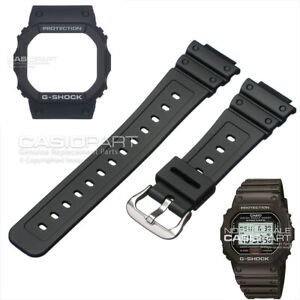 Genuine Casio Watch Band & Bezel G-Shock DW-5600E-1V DW-5600E Black Strap Shell