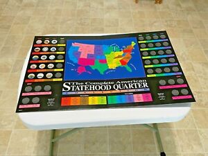 The Complete American Statehood Quarter Map Folder with 15 US COLORIZED Quarters