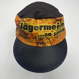 Vtg Jagermeister So Smooth Black & Orange Graphic Painters Hat Sz OS