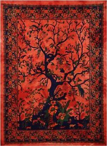 Indian Cotton Poster Wall Decor Hippie Tapestry Wall Hanging Tree of Life Poster