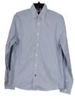 Tommy Hilfiger Mens Shirt 15.5 34-35 Blue White Check Button Down Long Sleeve