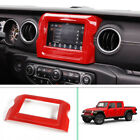 For 2020 Jeep Gladiator ABS Red Dashboard GPS Navigation Cover Frame Decor Trim (For: Jeep Gladiator)