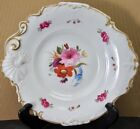 PR EARLY ENGLISH SOFT PASTE HAND PAINTED DESERT SERVING PLATES CIRCA 1840 FLORAL