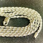 Italy Sterling Silver 925 Diamond Cut Rope Chain Necklace 2MM Free Shipping Gift