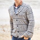 Mens Cardigan Knitted Sweaters Button Thicken Warm Long Sleeves Jackets
