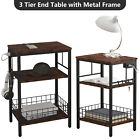 MOFAIN End Table Set of 2 Nightstands with Shelf Side Table for Living Room