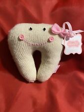 Mud Pie 2015 Tooth Fairy Pillow, plush toys for girls Pink Bow Tooth Pocket