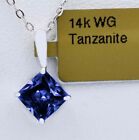 AAA TANZANITE  0.94 Cts  PENDANT 14K WHITE GOLD - MADE IN USA - New With Tag