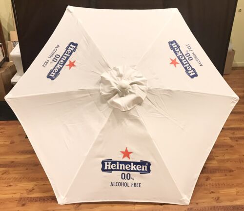 Heineken Beer 0.0% White Aluminum Market Patio Umbrella 7’ - Brand New In Box!