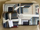 POTTERY BARN Lassen Handcrafted Patchwork KING/CAL-KING Quilt & 1 EURO Sham- NEW