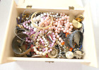Large lot of vintage jewelry in wooden box. Total weight with box: 1514 gr.