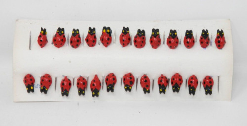 Set of 24 Vintage Ladybug Straight Pins • Crafting Sewing Ladybird Japan New NOS
