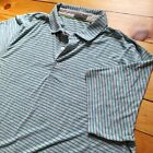 Tasc Performance Polo Shirt Mens XL Gray Striped Stretch Activewear Golf Outdoor
