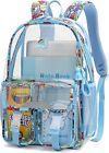 HTWO Clear Backpack For Girls Or Boys Clear Book Bag Stadium Approved PVC (Blue)