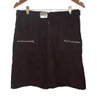 VTG 90s Y2K Exact Change Skirt Size 9 Junior's Dark Brown Corduroy Belted Grunge