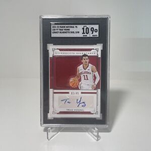 2021-22 Panini National Treasures Trae Young Patch Auto /45 SGC 9 10 Auto RPA