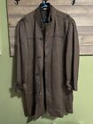 Pronto Moda Italia Brown Tweed Trench Coat Mens Wool/Cashmere Blend
