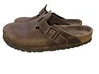 Birkenstock Boston Oiled Leather Habana Brown Clogs Mules Size 39 L8 M6