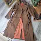 Vintage Bryant Park Pure New Wool Trench Coat / Size 20 / Dark Camel Color