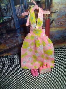 Barbie Size Halter Dress And Accessories Vintage