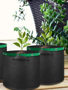 3-10 Gallon Grow Bags Felt Plant Grow Pot Potato Tomato Planting Bag Garden
