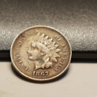 1867  US Indian 1 Cent F^ (Slight Corrosion)