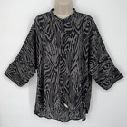 Torrid Semi-Sheer Zebra Print Chiffon Shirt Kimono 1 / 1X Flowy Black Gray Flowy