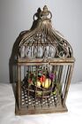 HEAVY DOME BIRD CAGE METAL WITH NEST HOOK FLIP TOP CHABBY CHIC ART DECO 16
