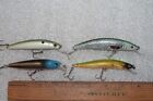 Lot of 4 Jerkbaits, New & Used in Excellent Condition, Mixed Color Patterns