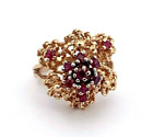 14k Solid Yellow Gold Antique Ruby Statement Ring Sz 6.25 Sizable