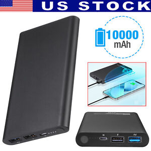 10000mAh Power Bank Dual USB External Battery Backup Charger For Mobile Phone US