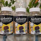 3x Airborne Advanced 2-In-1 Immune Support Gummies-30ct Blackberry 3 Pack Bundle