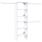 6 Shelf Wood Closet System 60 in. W - 120 in. W White Reach-In Tower Wall Mount