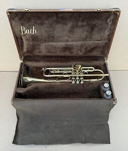 Bach Stradivarius Model 37 Lacquered Trumpet w/ Bach Selmer Case & 2 Mouthpieces