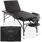 Portable Massage Table - Tri-Fold Aluminum Legs with Carrying Case - Black