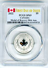 2022 $5 .9999 SILVER CANADA MEDAL OF BRAVERY PCGS SP69 FIRST DAY OF ISSUE