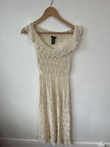 Theory Sabelle Sphere Crochet Maxi Dress Cream Small
