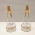 New ListingVintage Pyrex - Glass - Salt Pepper Shakers - Butterfly Flowers Gold - Clear