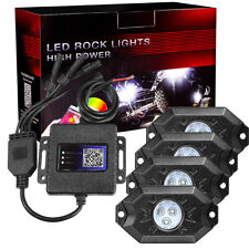 RGB LED ROCK Lights Wireless Bluetooth Music Controlled ATV UTV RZR Boat 4-Pods