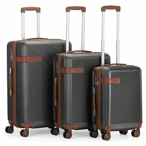 3 Piece Business Luggage Set Hardshell Suitcase Spinner Lightweight W/ TSA Lock