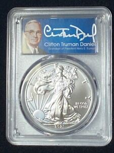 2021 P Silver eagle MS70 First Day Of Issue Emergency Issue Daniel Signed RARE