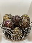 Basket  Decorative Brown Balls Spheres Orbs for Centerpiece for Bowl X 9