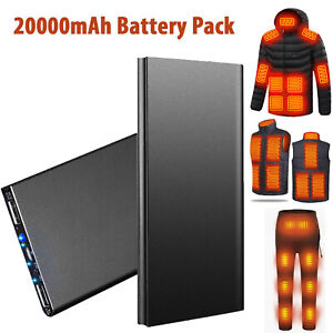 20000mAh Battery Pack for Heated Vest Jacket Pants Scarf USB Power Bank 5V/2.1A