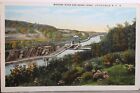 New York NY Little Falls Mohawk River Barge Canal Postcard Old Vintage Card View